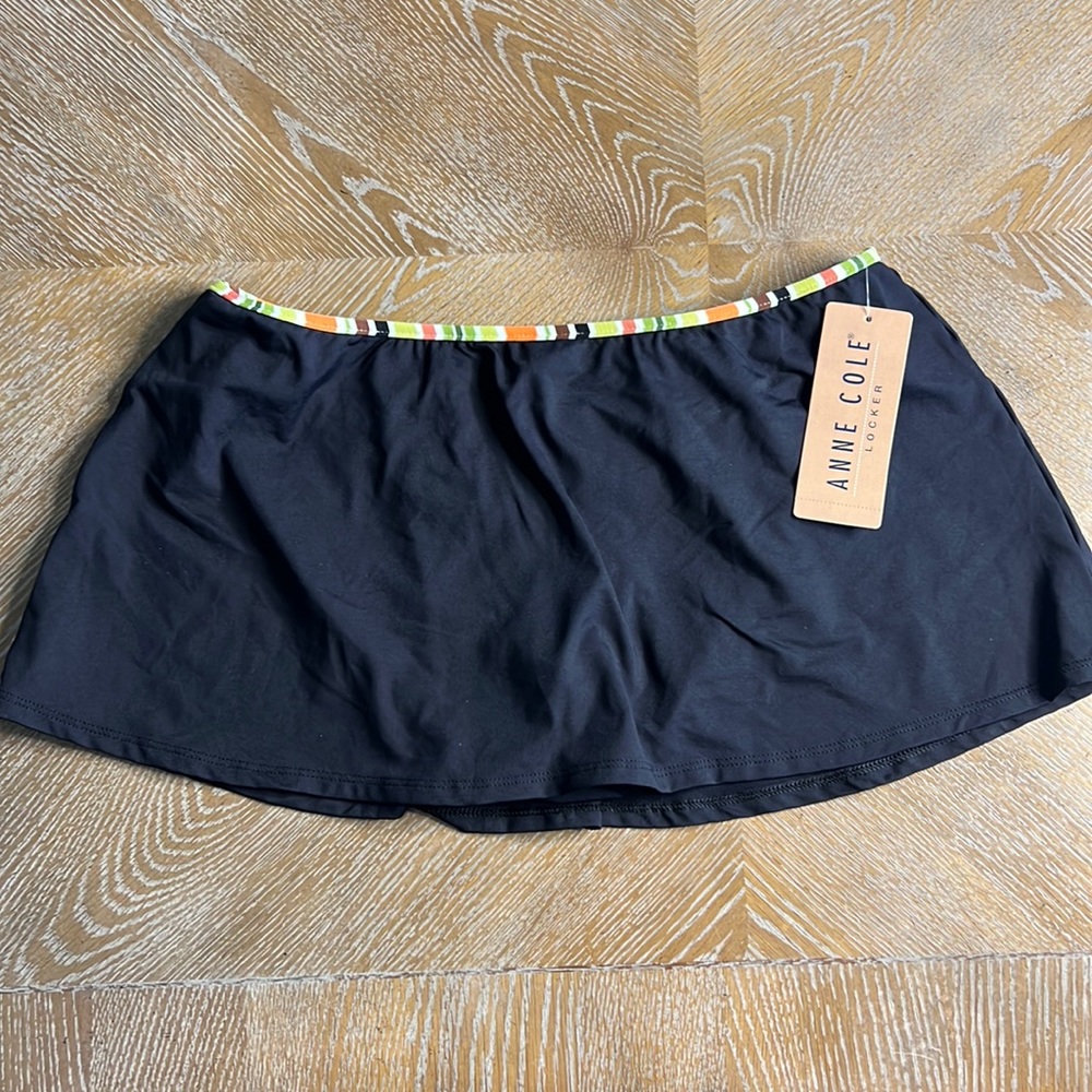 ANNE COLE Locker Black Swimskirt L